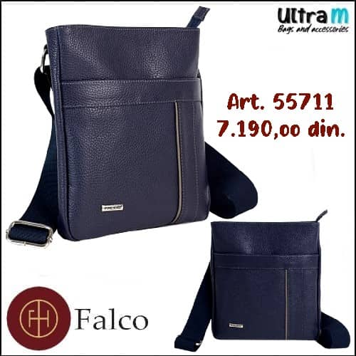 Muška torbica Falco House Art. 55711-30 Koža teget