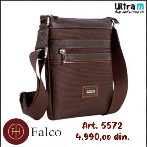 Muška torbica Falco House Art. 5572-20 Koža-platno braon