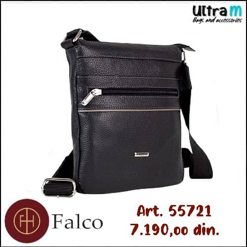 Muška torbica Falco House Art. 55721-10 Koža crna