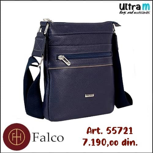 Muška torbica Falco House Art. 55721-30 Koža teget