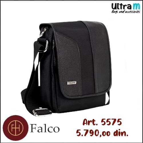 Muška torbica Falco House Art. 5575-10 Koža-platno crna