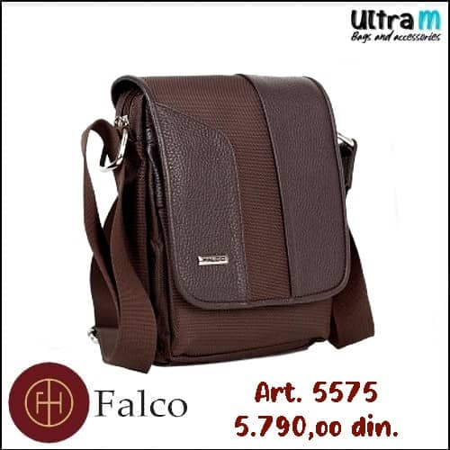 Muška torbica Falco House Art. 5575-20 Koža-platno braon