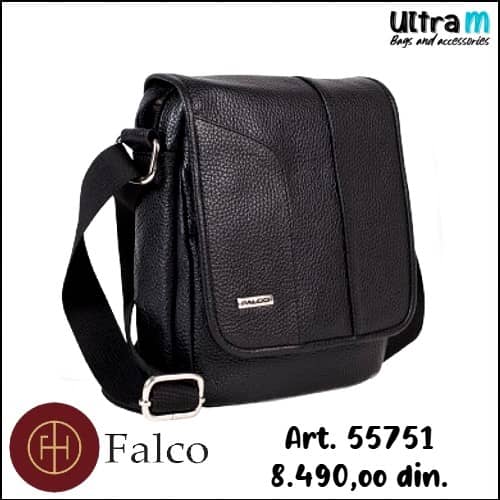 Muška torbica Falco House Art. 55751-10 Koža crna