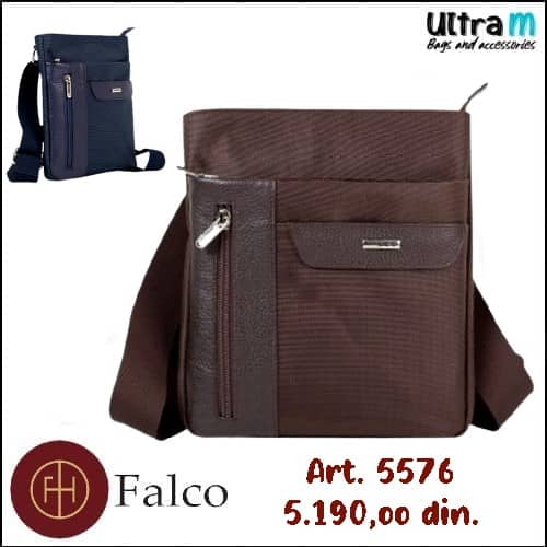 Muška torbica Falco House Art. 5576-20 Koža-platno braon
