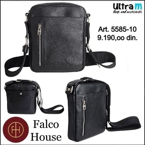 Muška torbica Falco House Art. 5585-10 Koža crna