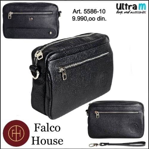 Muška torbica Falco House Art. 5586-10 Koža crna