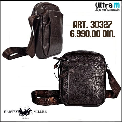 Muška torbica Harvey Miller Polo Club Art. 30327 Koža braon