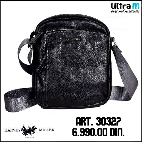 Muška torbica Harvey Miller Polo Club Art. 30327 Koža crna