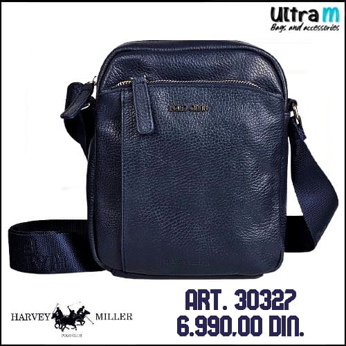 Muška torbica Harvey Miller Polo Club Art. 30327 Koža teget