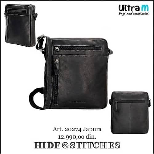 Muška torbica Hide & Stitches Art. 20274 001 Japura Koža crna