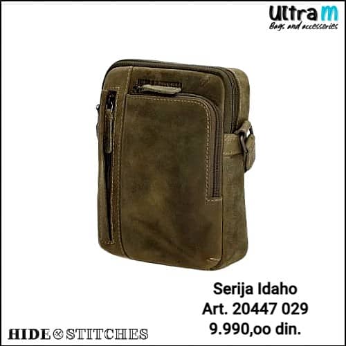 Muška torbica Hide & Stitches Art. 20447 029 Idaho koža maslinasta brušena