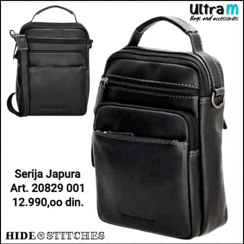 Muška torbica Hide & Stitches Art. 20829 001 Japura Koža crna