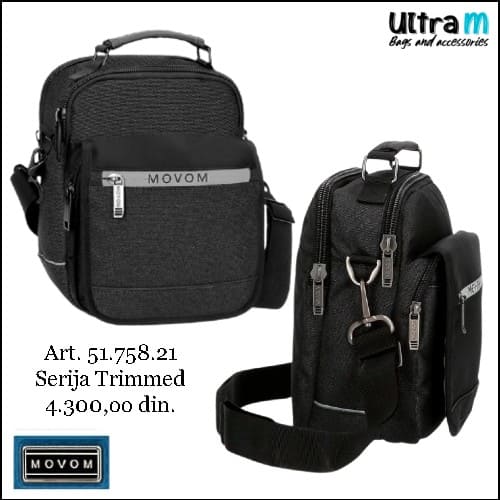 Muška torbica Movom Art. 51.758.21 Trimmed Crna