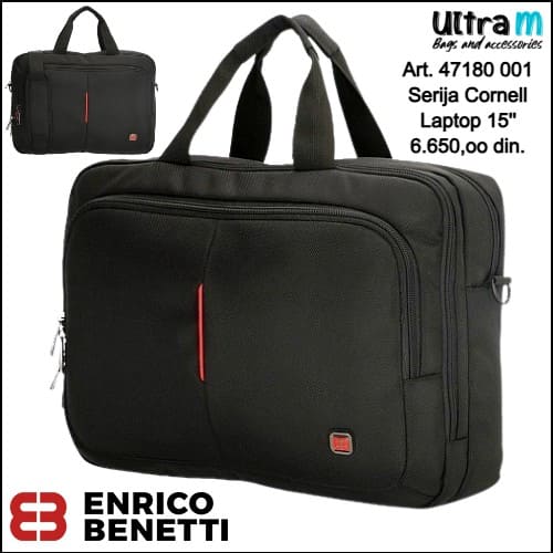 Poslovna torba Enrico Benetti Art. 47180 001 Cornell laptop 15'' crna