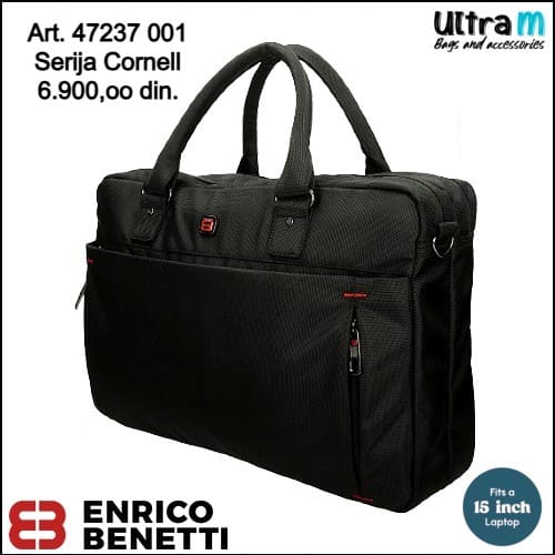 Poslovna torba Enrico Benetti Art. 47237 001 Cornell laptop 15'' crna