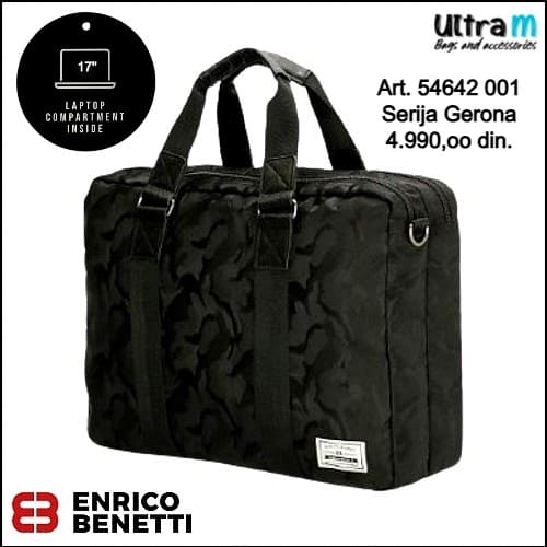 Poslovna torba Enrico Benetti Art. 54642 001 Gerona military black