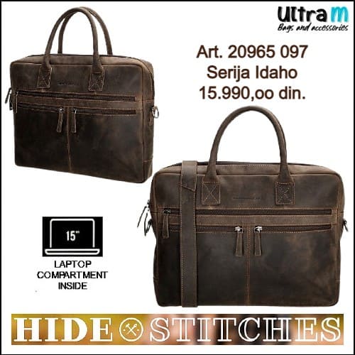 Poslovna torba Hide & Stitches Art. 20965 097 Idaho laptop dark brown