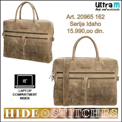 Poslovna torba Hide & Stitches Art. 20965 162 Idaho laptop dark sand