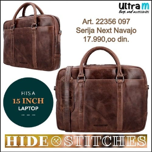 Poslovna torba Hide & Stitches Art. 22356 097 Kožna Next Navajo laptop 15'' tamno braon