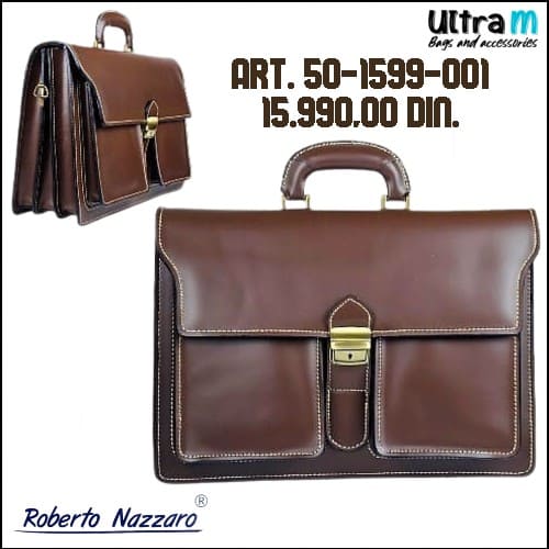 Poslovna torba Roberto Nazzaro Art. 50-1599-001 Koža braon