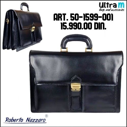 Poslovna torba Roberto Nazzaro Art. 50-1599-001 Koža crna