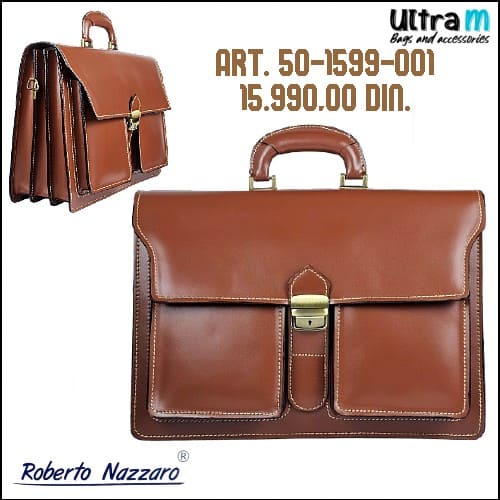 Poslovna torba Roberto Nazzaro Art. 50-1599-001 Koža natur braon