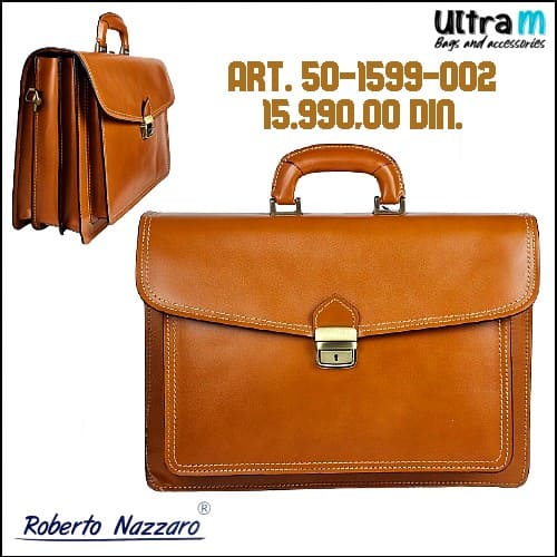 Poslovna torba Roberto Nazzaro Art. 50-1599-002 Koža oker