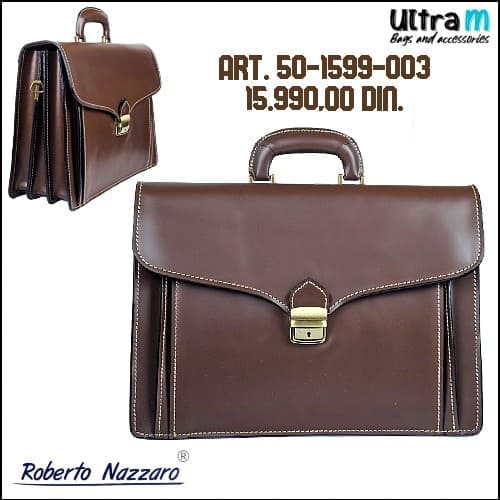 Poslovna torba Roberto Nazzaro Art. 50-1599-003 Koža braon