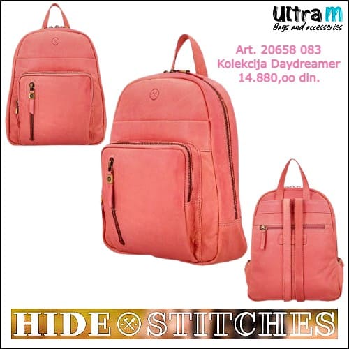 Zenska kožna tašna Hide & Stitches Art. 20658 083 Ranac Daydreamer softpink