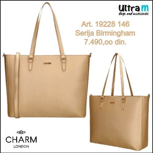 Zenska torba Charm London Art. 19228 146 Birmingham laptop 15.6'' zlatna
