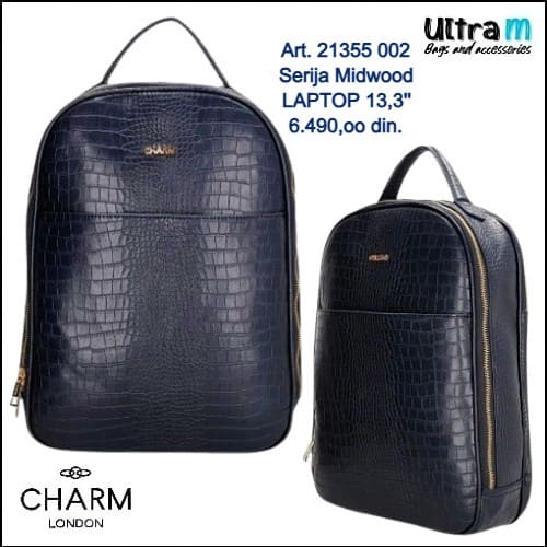Zenska torba Charm London Art. 21355 002 Midwood ranac laptop 13,3'' teget kroko