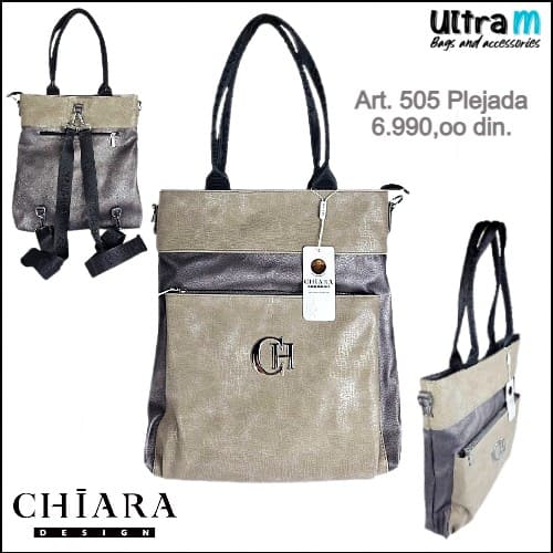 Zenska torba Chiara Design Art. 505 Plejada torba - ranac srebrna