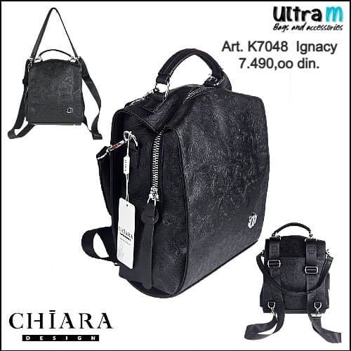 Zenska torba Chiara Design Art. K7048 Ignacy torba - ranac crna