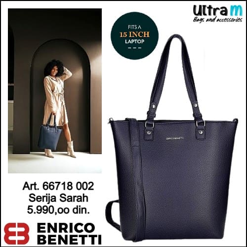 Zenska torba Enrico Benetti Art. 66718 002 Sarah laptop 15'' teget