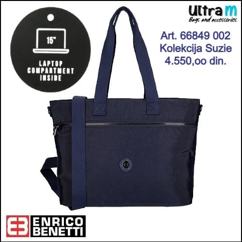 Zenska torba Enrico Benetti Art. 66849 002 Suzie laptop 15'' plava